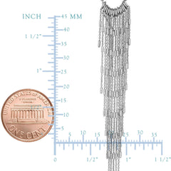 Sterling Silver Hanging Tassel Necklace, 17" - JewelryAffairs