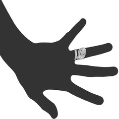 Sterling Silver Leaf Design Ring, Size 7 - JewelryAffairs