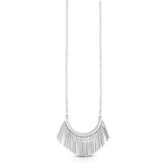 Sterling Silver Tassel Charms Fancy Necklace, 17" - JewelryAffairs