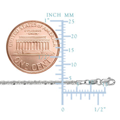 10k White Gold Sparkle Chain Necklace, 1.5mm fine designer jewelry for men and women
