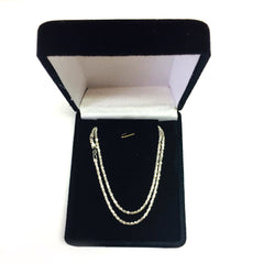 10k White Gold Sparkle Chain Necklace, 1.5mm fine designer jewelry for men and women