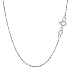 14k White Gold Singapore Chain Necklace, 1.0mm fine designer jewelry for men and women