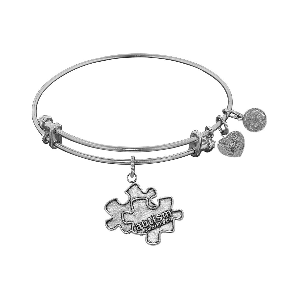 Smooth Finish Brass Generation Rescue Autism Angelica Bangle Bracelet, 7.25" fine designer jewelry for men and women