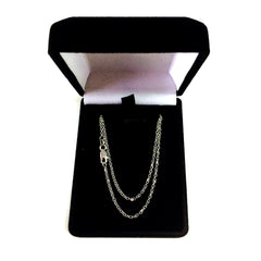 14k White Gold Cable Link Chain Necklace, 1.4mm fine designer jewelry for men and women