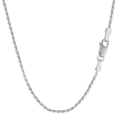 Sterling Silver Rhodium Plated Spiga Chain Necklace, 1.3mm fine designer jewelry for men and women
