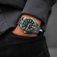 The Argo Automatic - Green/Silver fine designer jewelry for men and women