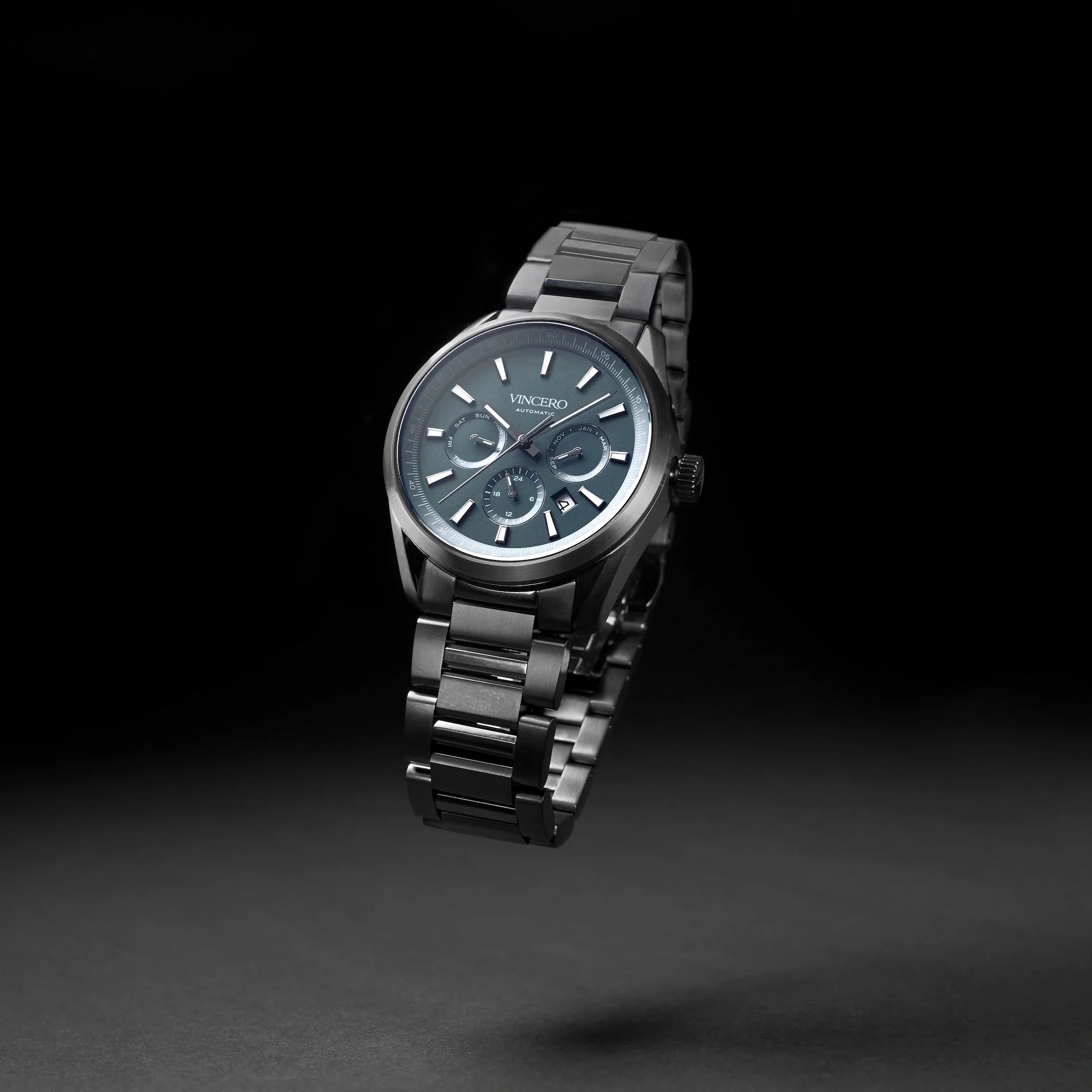 The Reserve Automatic - Gunmetal/Slate Blue fine designer jewelry for men and women