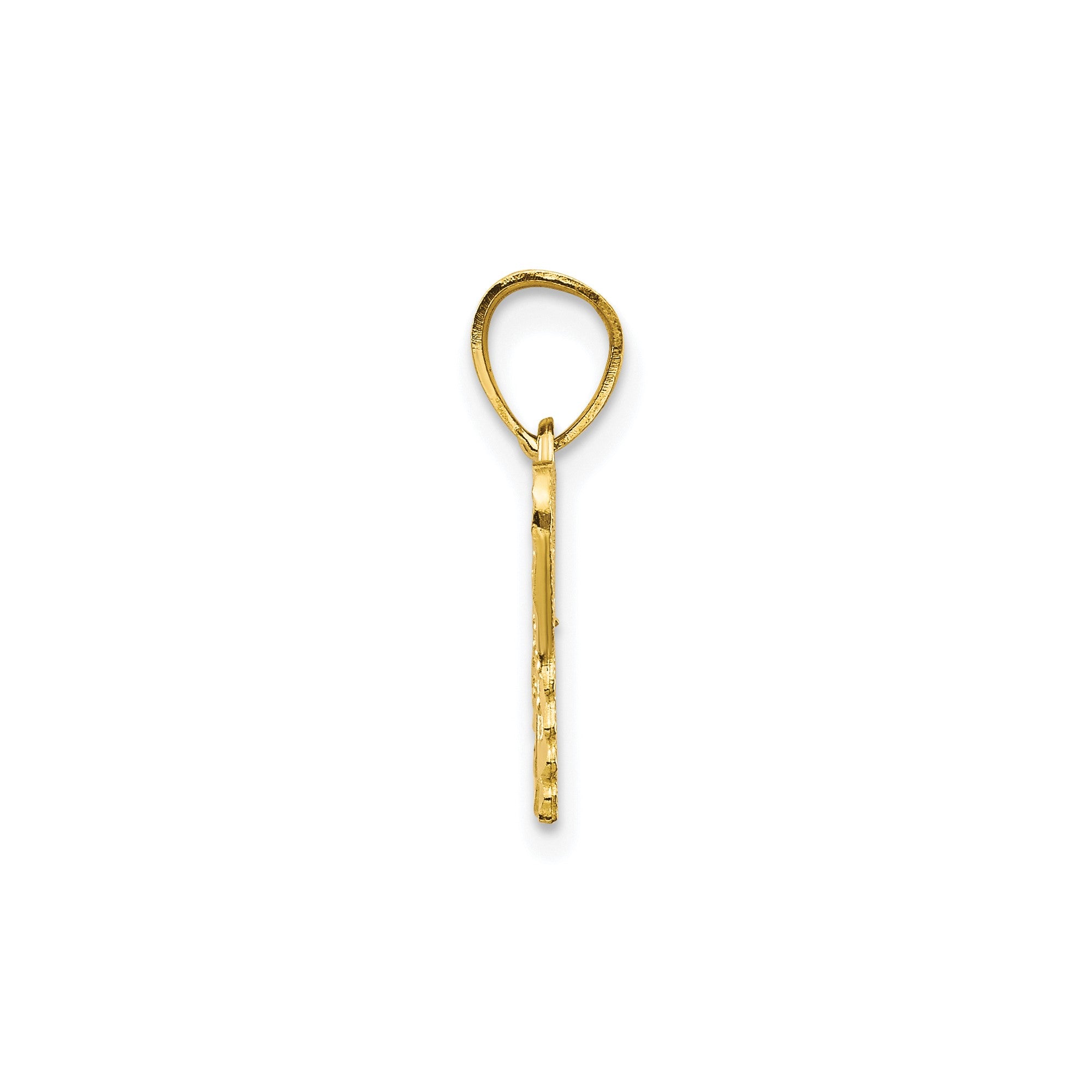 10k Yellow Gold Diamond-Cut Butterfly Charm Pendant, 18x16mm