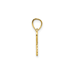 10k Yellow Gold Diamond-Cut Butterfly Charm Pendant, 18x16mm