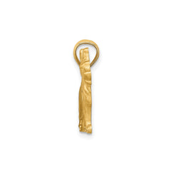 10k Yellow Gold Diamond-cut German Shepard Dog Pendant, 17X17mm