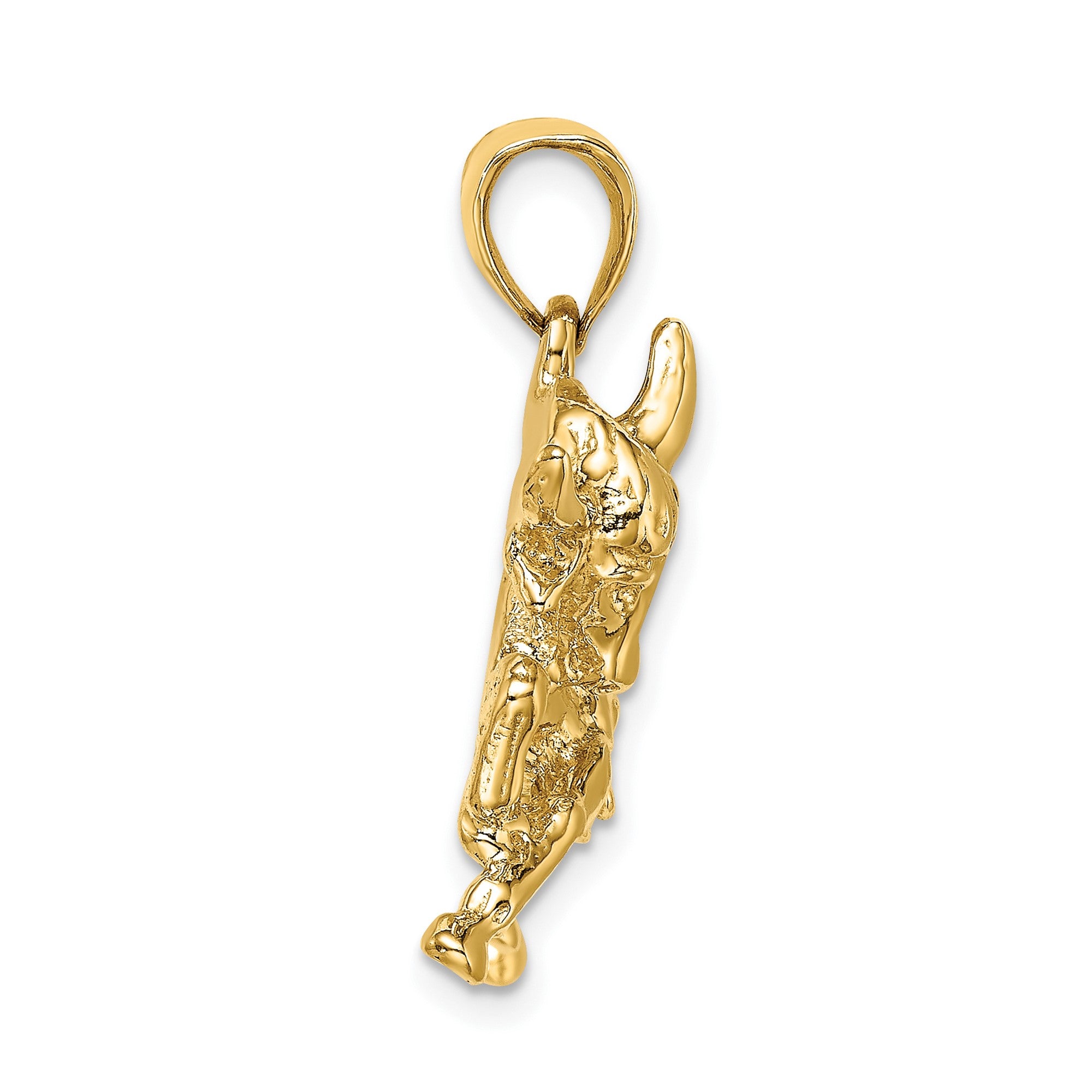10k Yellow Gold Raging Bull Pendant, 29x29mm