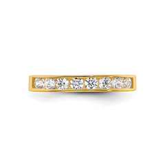 10k Yellow Gold High Polished Channel-set White CZ Toe Ring