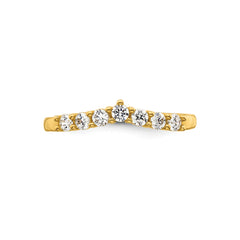 10k Solid Yellow Gold White CZ Open Back Toe Ring