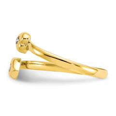 10K Real Solid Yellow Gold CZ Heart Shaped Toe Summer Ring - JewelryAffairs