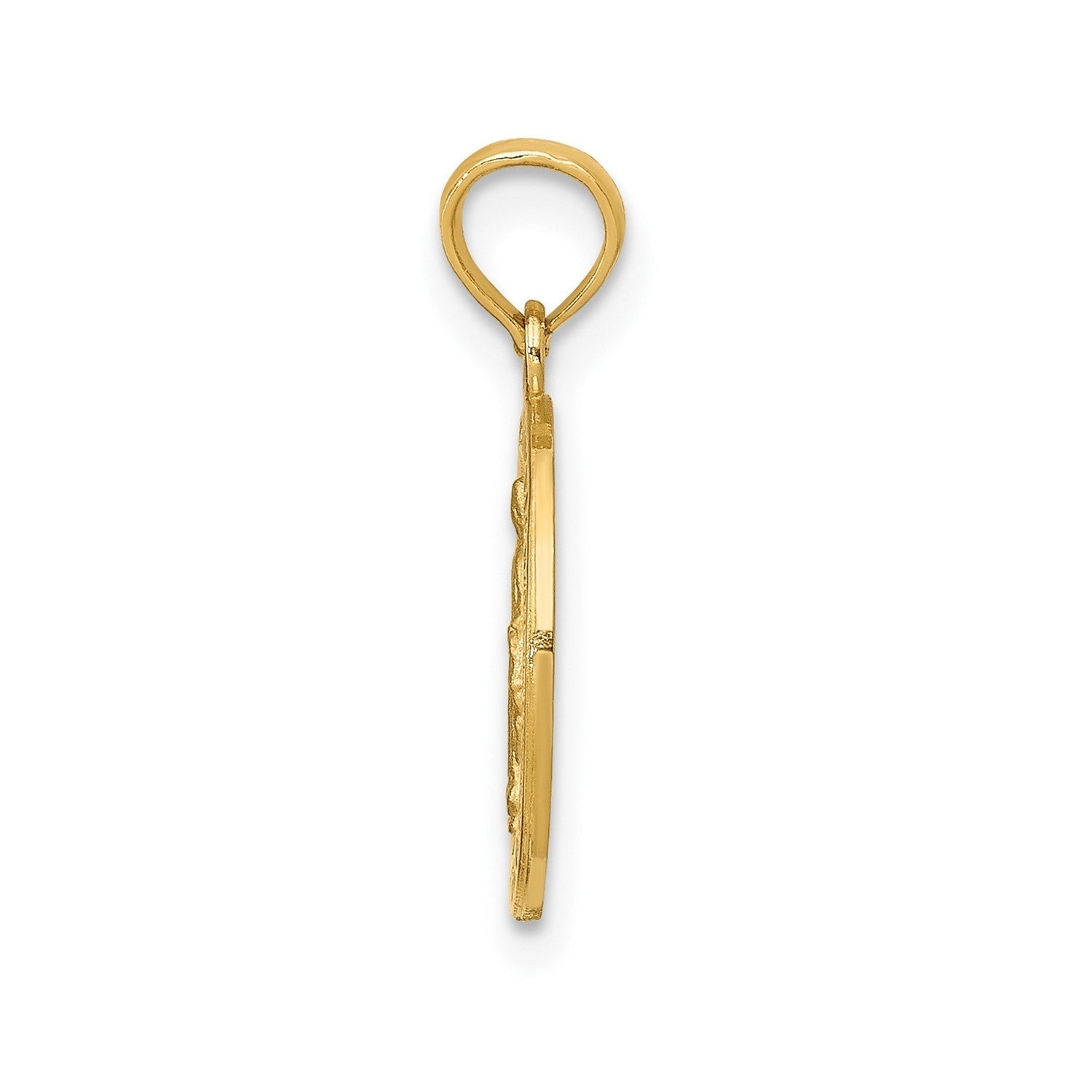 10k Real Solid Yellow Gold Miraculous Mary Charm Pendant, 13mm - JewelryAffairs