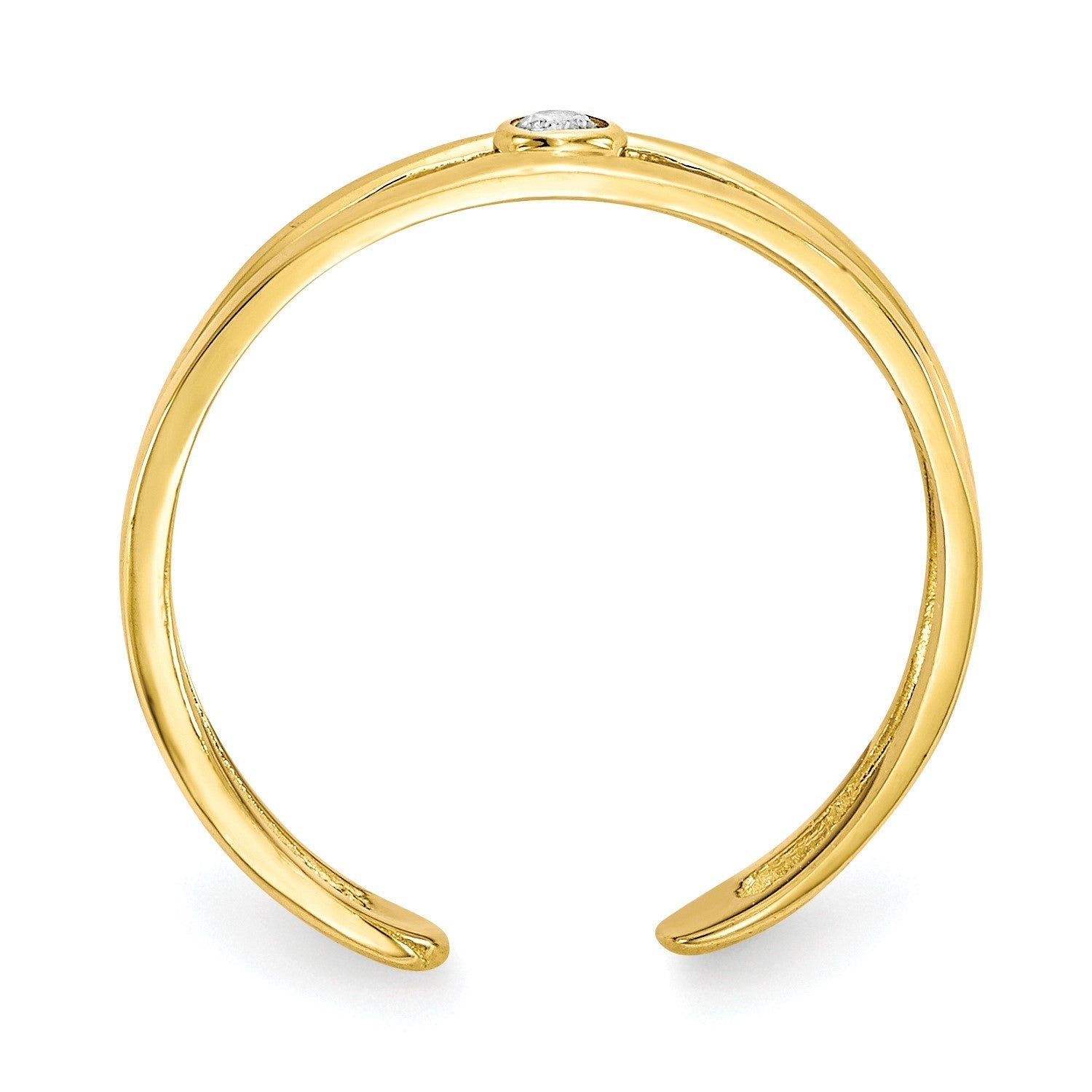 10k Real Yellow Gold CZ Stone Summer Toe Ring - JewelryAffairs