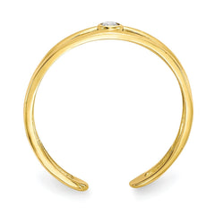 10k Real Yellow Gold CZ Stone Summer Toe Ring - JewelryAffairs