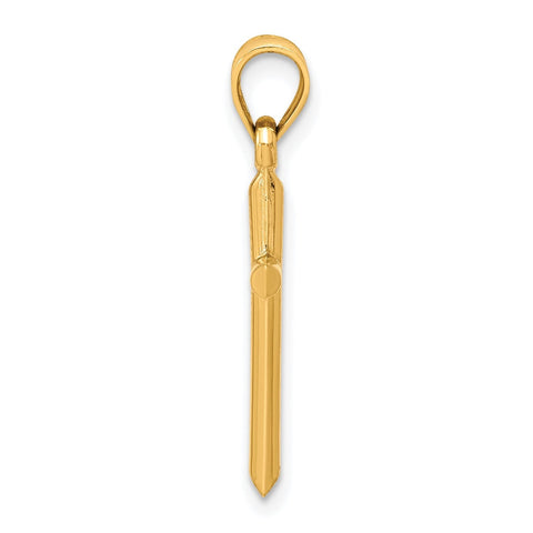 10k Real Yellow Gold High Polished Unisex Cross Pendant Charm,19x11mm