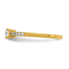 10k Real Yellow Solid Gold CZ Engagement Solitaire Ring - JewelryAffairs