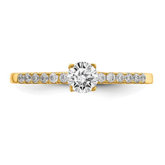10k Real Yellow Solid Gold CZ Engagement Solitaire Ring - JewelryAffairs