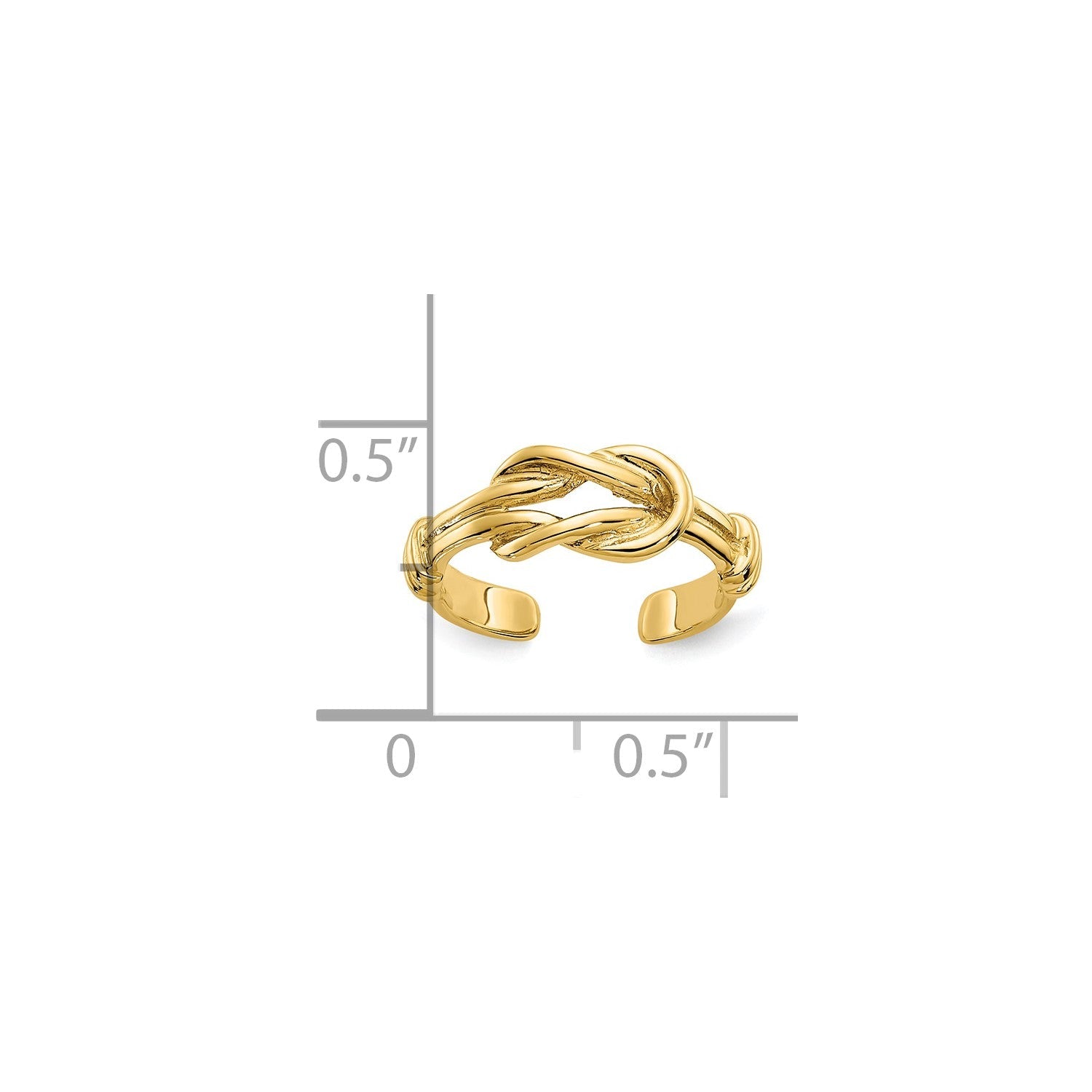10K Real Yellow Solid Gold Double Knot Toe Summer Ring - JewelryAffairs