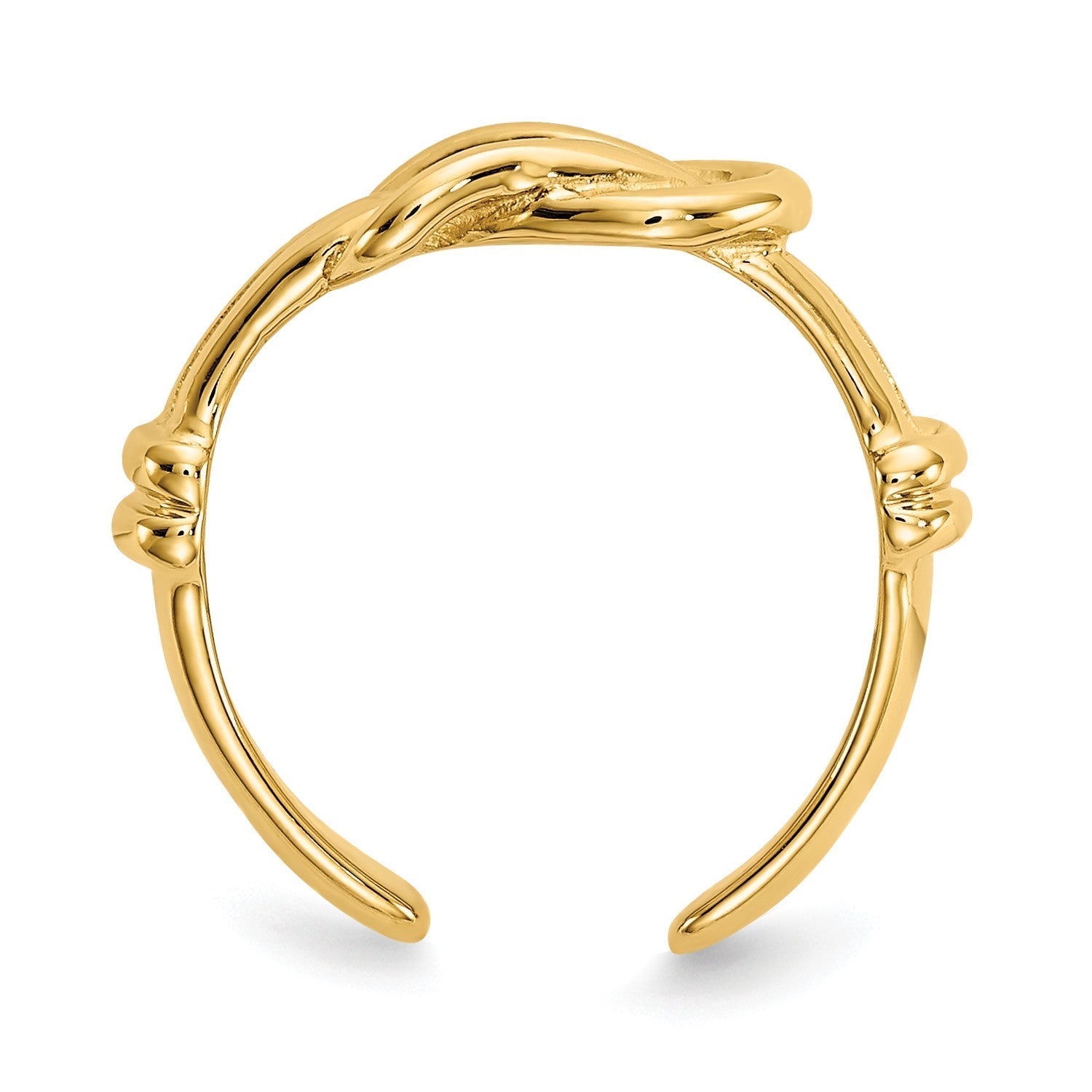 10K Real Yellow Solid Gold Double Knot Toe Summer Ring - JewelryAffairs