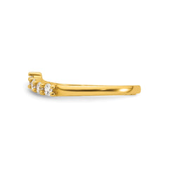 10k Solid Yellow Gold White CZ Open Back Toe Ring - JewelryAffairs
