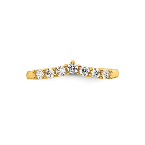 10k Solid Yellow Gold White CZ Open Back Toe Ring