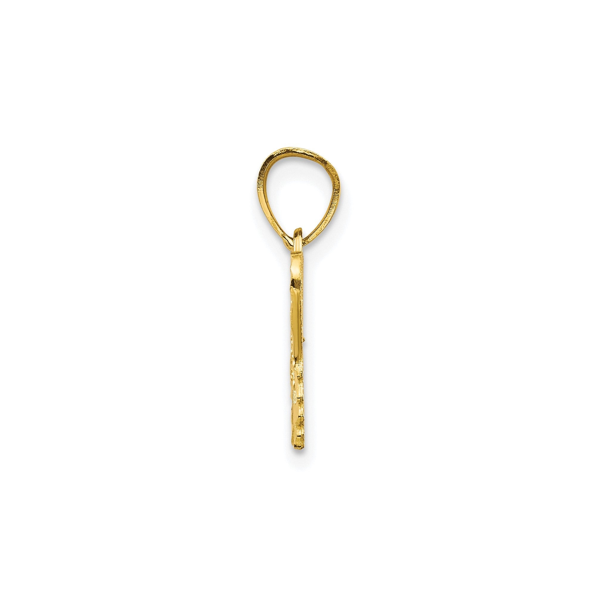 10k Yellow Gold Diamond - Cut Butterfly Charm Pendant, 18x16mm - JewelryAffairs