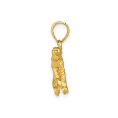 10k Yellow Gold Diamond Cut Monkey Pendant, 22x17mm - JewelryAffairs