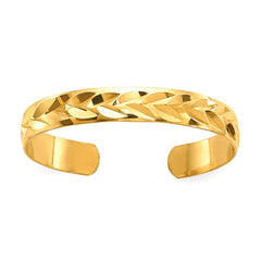 10K Yellow Gold Diamond - Cut Toe Ring for Ladies - JewelryAffairs