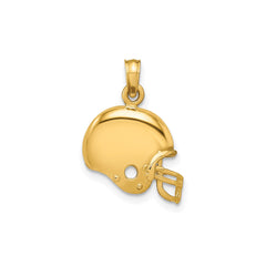 10k Yellow Gold Football Helmet Pendant, 20x13mm - JewelryAffairs