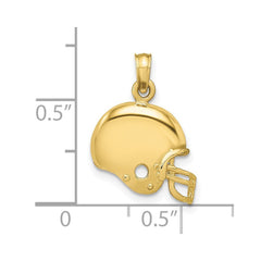 10k Yellow Gold Football Helmet Pendant, 20x13mm - JewelryAffairs