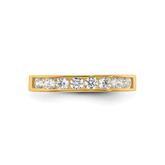 10k Yellow Gold High Polished Channel - set White CZ Toe Ring - JewelryAffairs