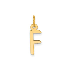 10K Yellow Gold Initial Letter Pendant Charm, Block Style, 13mm x 6mm