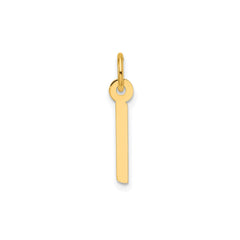 10K Yellow Gold Initial Letter Pendant Charm, Block Style, 13mm x 6mm
