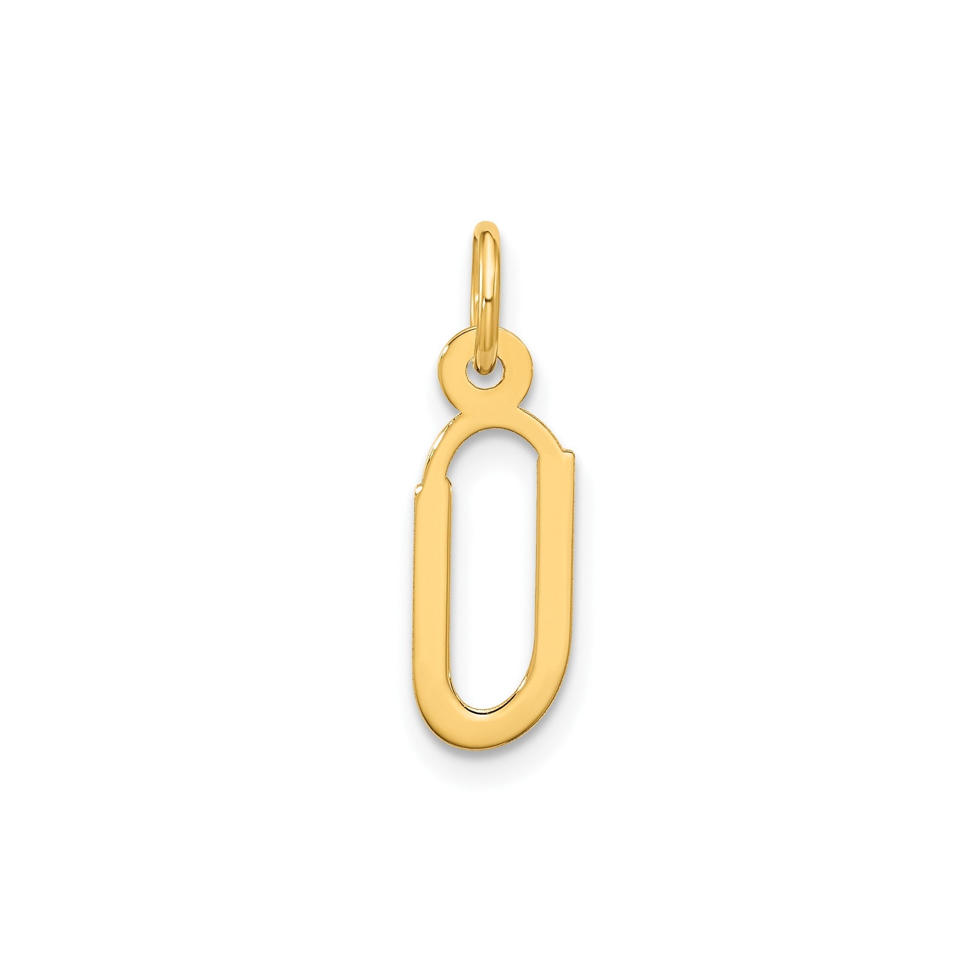 10K Yellow Gold Initial Letter Pendant Charm, Block Style, 13mm x 6mm - JewelryAffairs