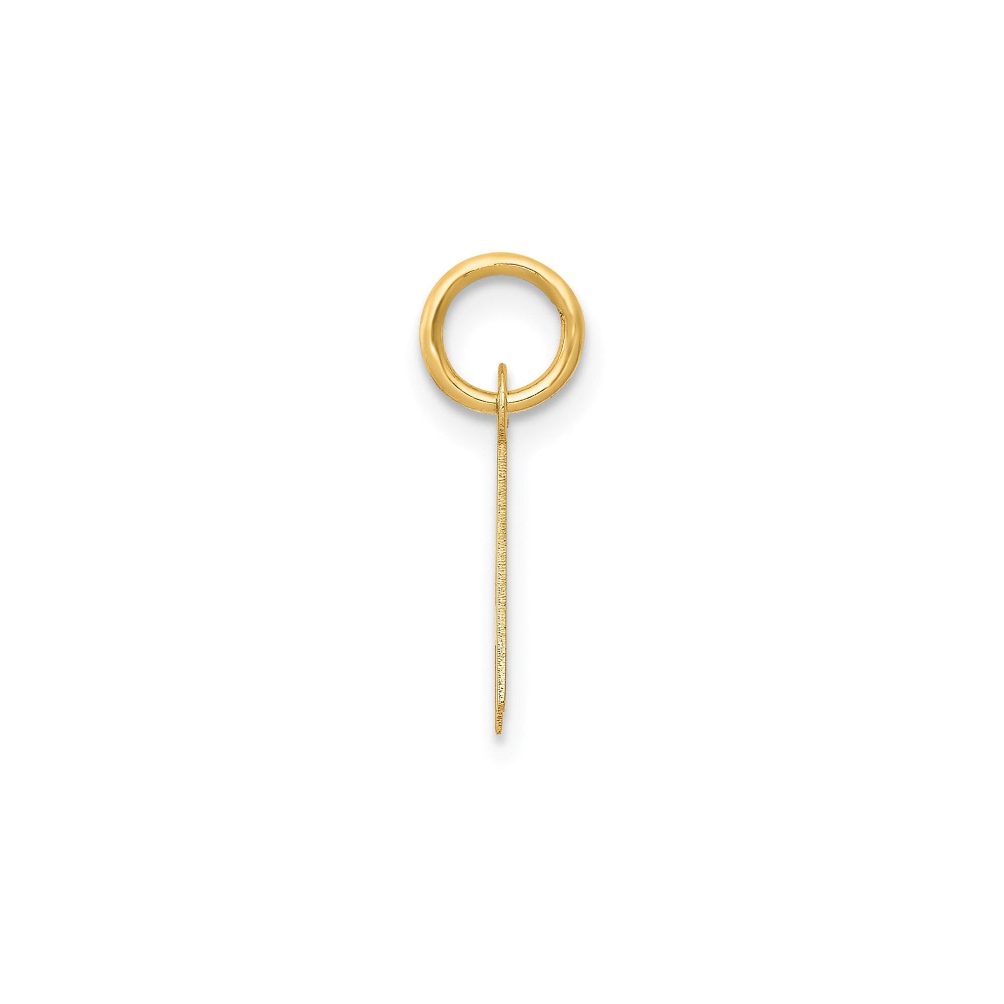 10K Yellow Gold Initial Letter Pendant Charm, Block Style, 13mm x 6mm - JewelryAffairs