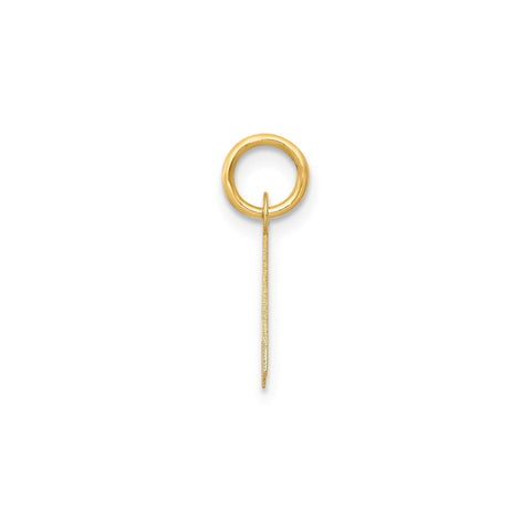 10K Yellow Gold Initial Letter Pendant Charm, Block Style, 13mm x 6mm