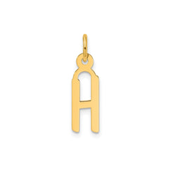 10K Yellow Gold Initial Letter Pendant Charm, Block Style, 13mm x 6mm
