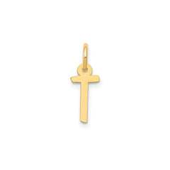 10K Yellow Gold Initial Letter Pendant Charm, Block Style, 13mm x 6mm