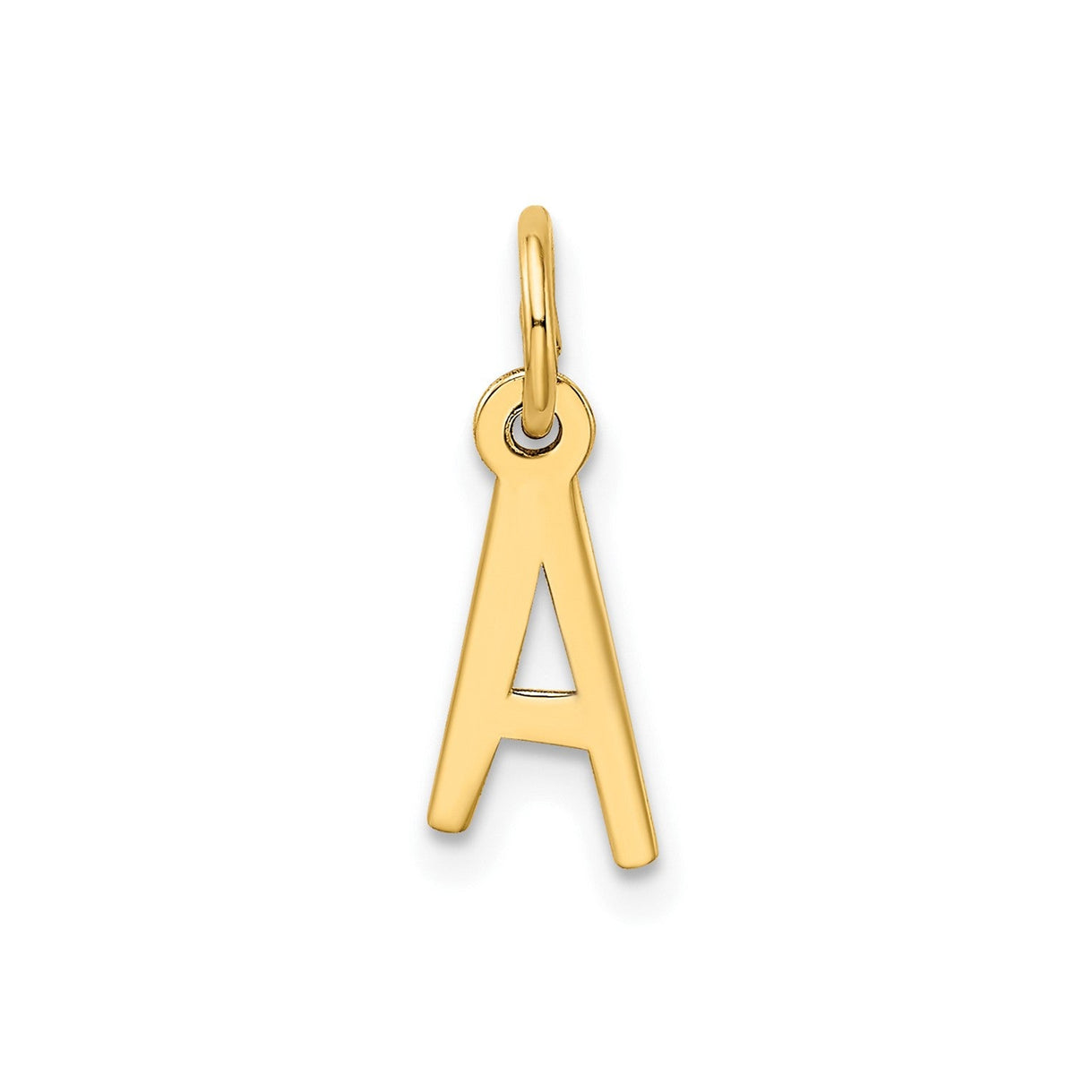 10K Yellow Gold Initial Letter Pendant Charm, Block Style, 13mm x 6mm - JewelryAffairs