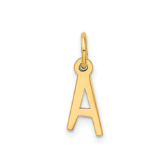 10K Yellow Gold Initial Letter Pendant Charm, Block Style, 13mm x 6mm - JewelryAffairs
