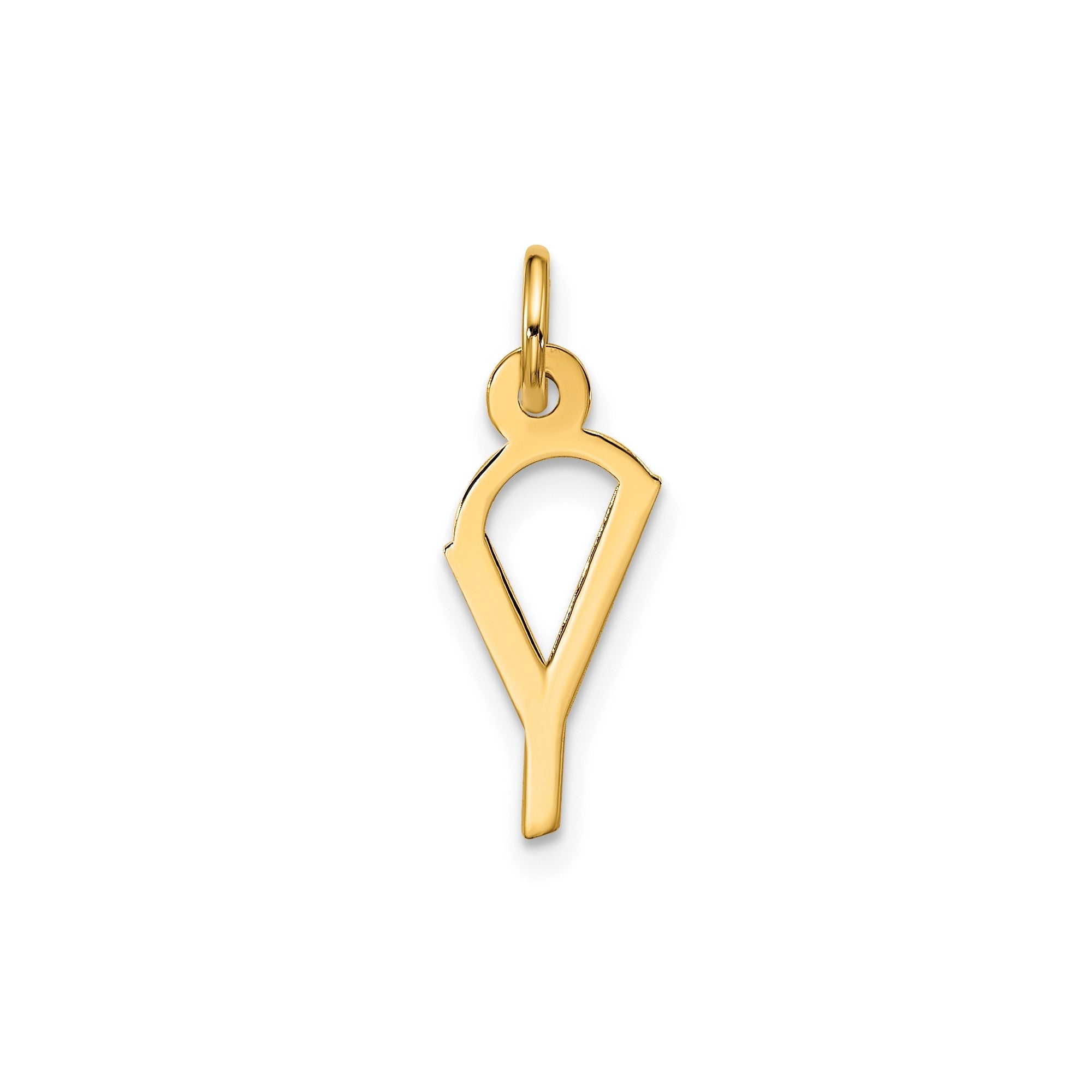 10K Yellow Gold Initial Letter Pendant Charm, Block Style, 13mm x 6mm - JewelryAffairs