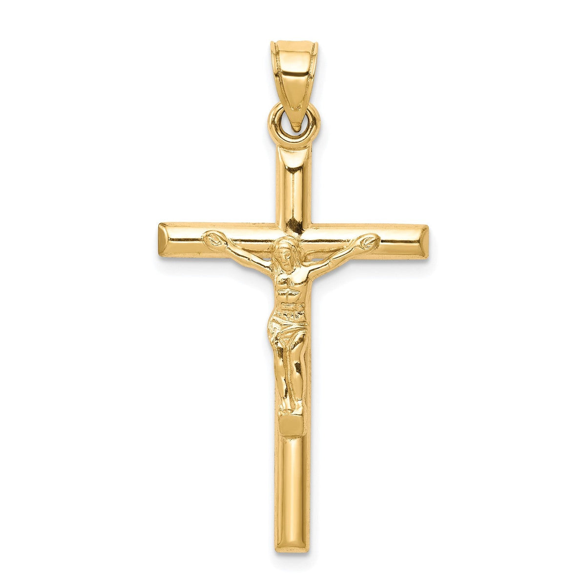 10k Yellow Gold Jesus Crucifix Cross Pendant, 32x19mm - JewelryAffairs