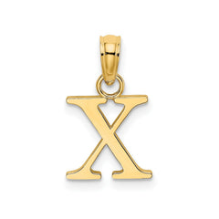 10K Yellow Gold Letter Initial Pendant, Block Font, 13x10mm