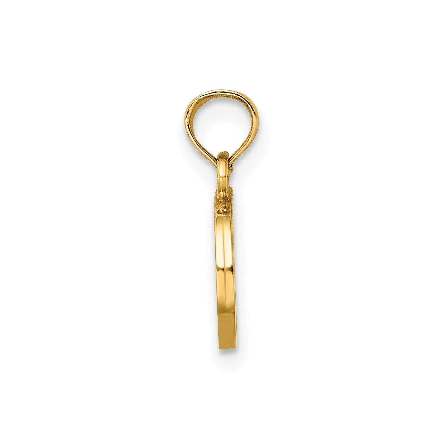 10K Yellow Gold Letter Initial Pendant, Block Font, 13x10mm - JewelryAffairs