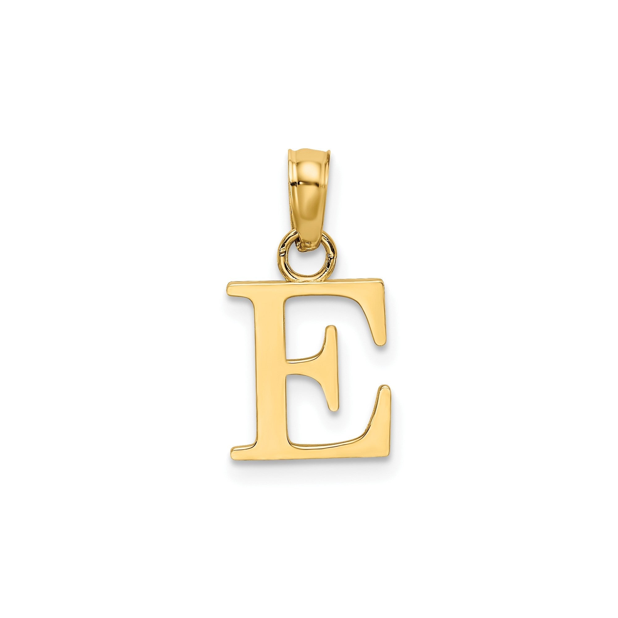 10K Yellow Gold Letter Initial Pendant, Block Font, 13x10mm - JewelryAffairs