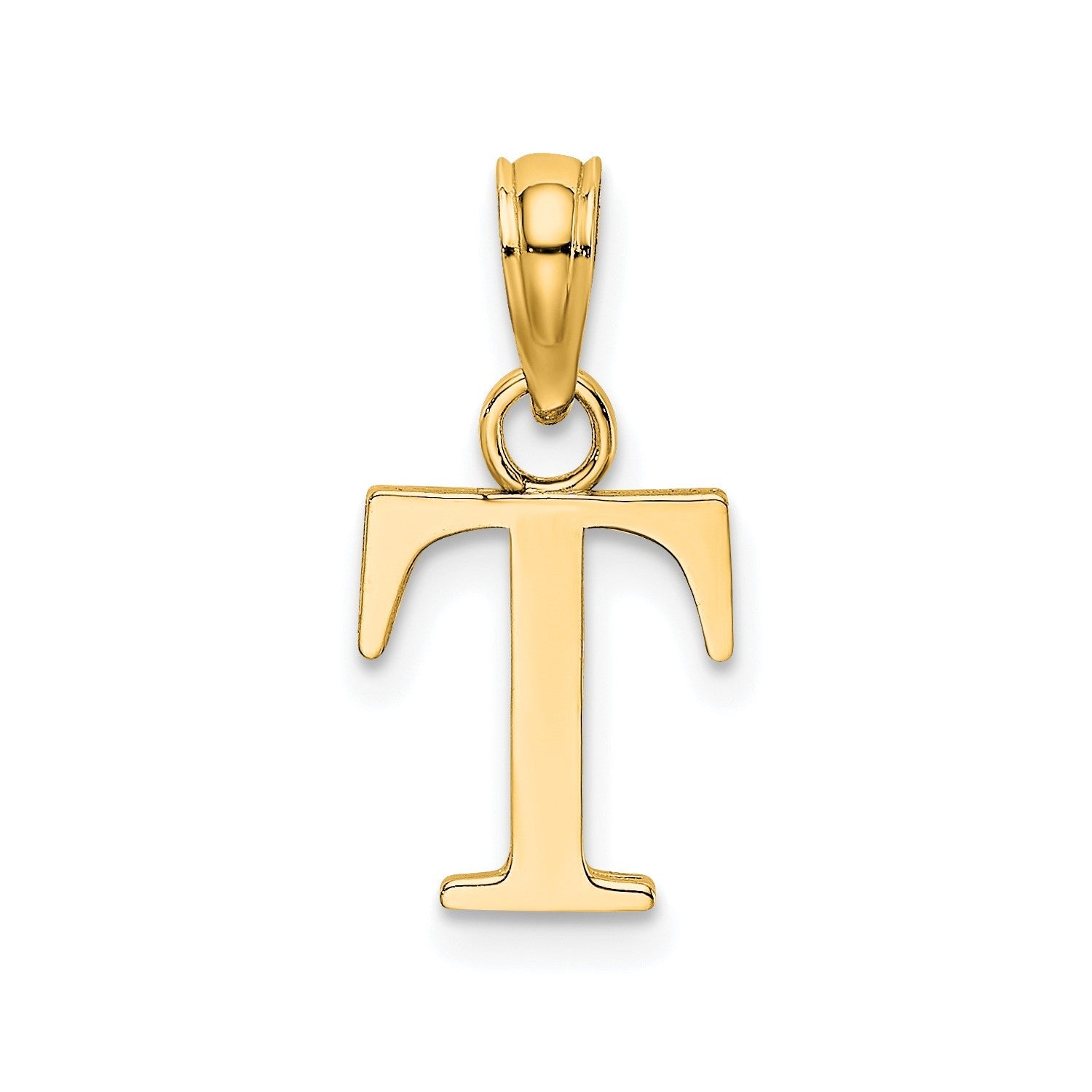 10K Yellow Gold Letter Initial Pendant, Block Font, 13x10mm - JewelryAffairs