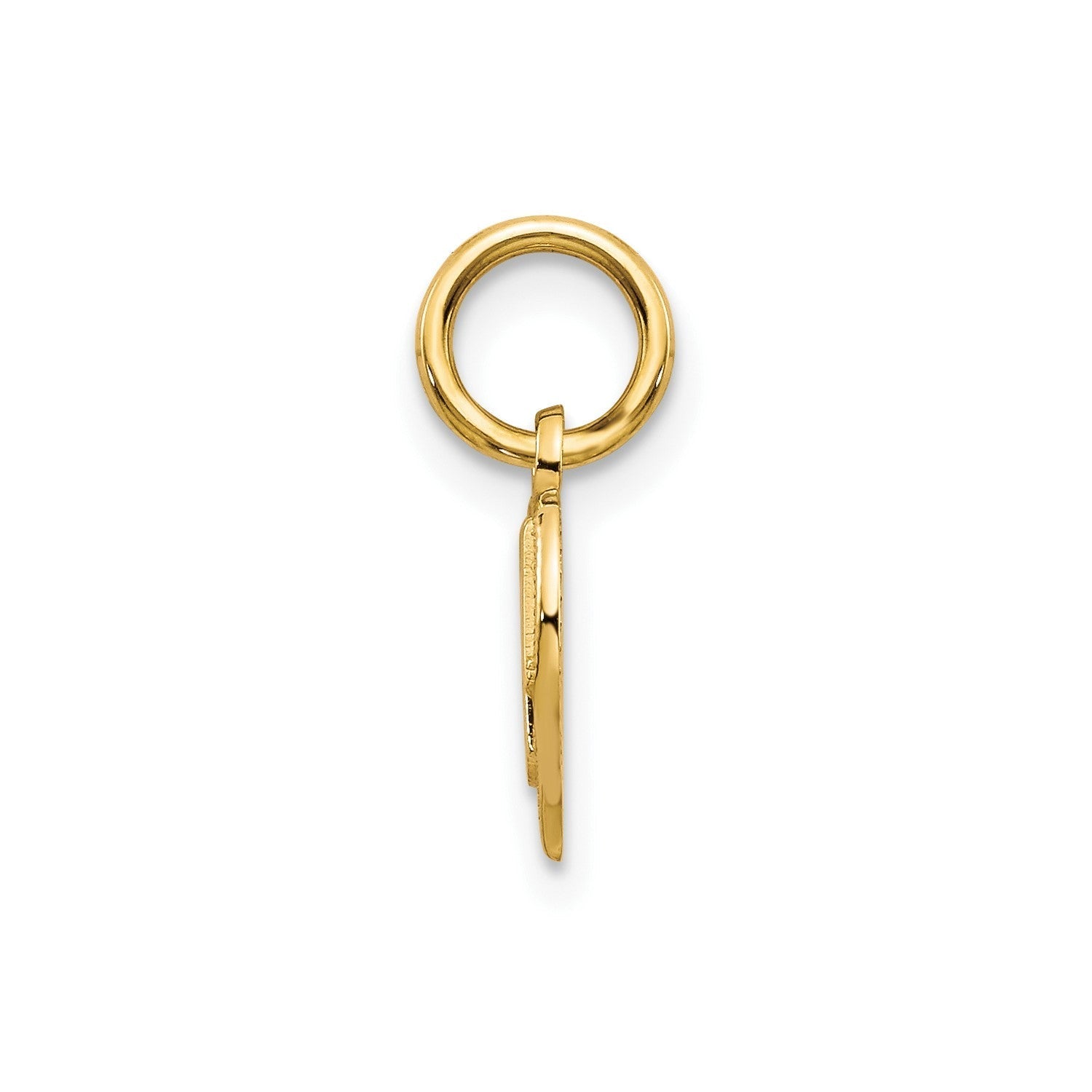 10k Yellow Gold Mom Heart Charm Pendant, 15x11mm - JewelryAffairs